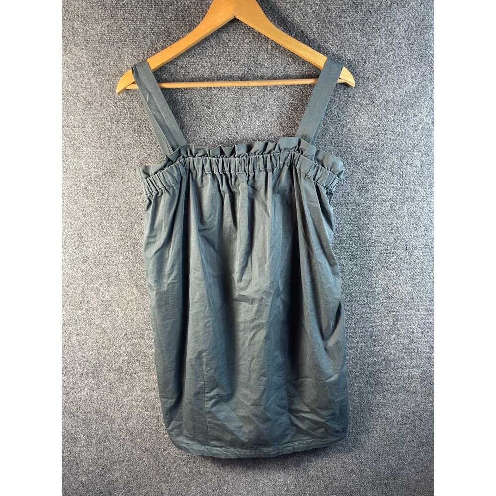 Everlane The Paperbag Dress Dark Slate Sz M Organic Cotton Womans Gray